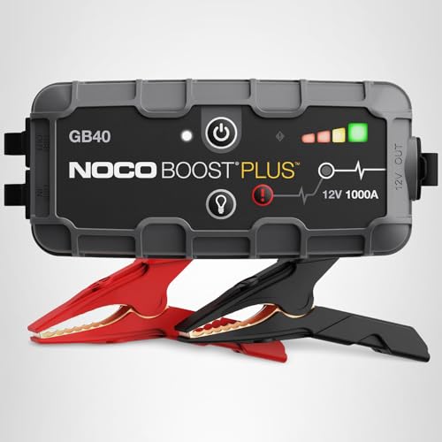 NOCO Boost GB40: 1000A UltraSafe Jump Starter – 12V Lithium Battery Booster Pack, Portable Jump Box, Power Bank & Jumper Cables - for 6.0L Gas and 3.0L Diesel Engines