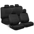 BDK PolyPro Car Seat Covers Full Set in Solid Black, Front and Rear Split Bench Seat Covers for Cars, Easy to Install Car Seats Cover Set and Accessories for Auto Trucks Van SUV - Solid Black
