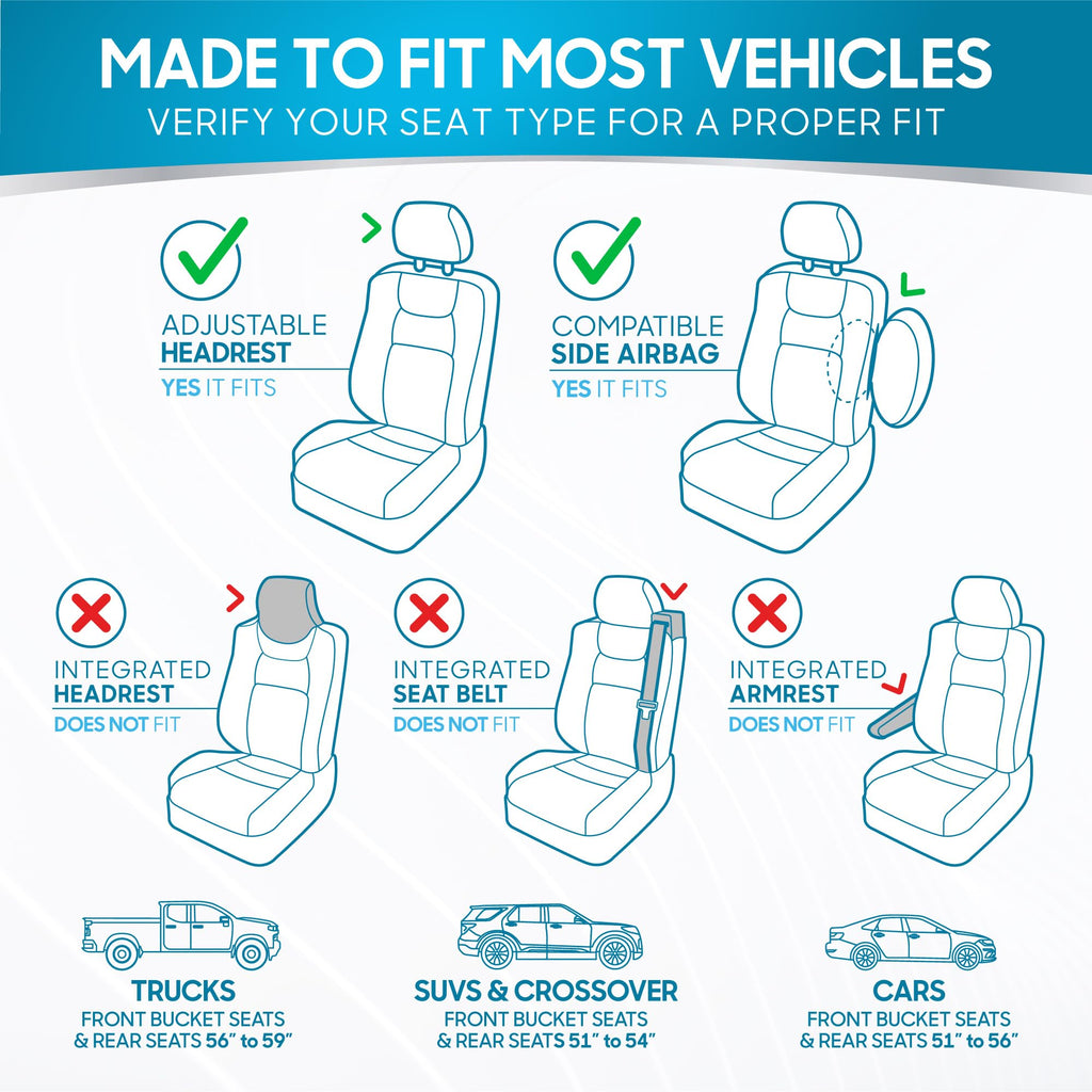 BDK PolyPro Car Seat Covers Full Set in Solid Black, Front and Rear Split Bench Seat Covers for Cars, Easy to Install Car Seats Cover Set and Accessories for Auto Trucks Van SUV - Solid Black