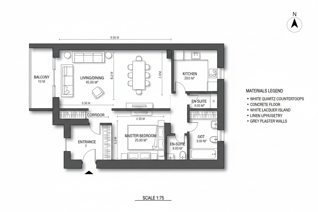 Penthouse Luxury — 210m² Interior Design