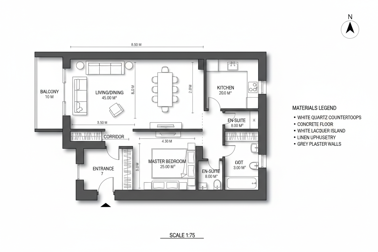 Penthouse Luxury — 210m² Interior Design