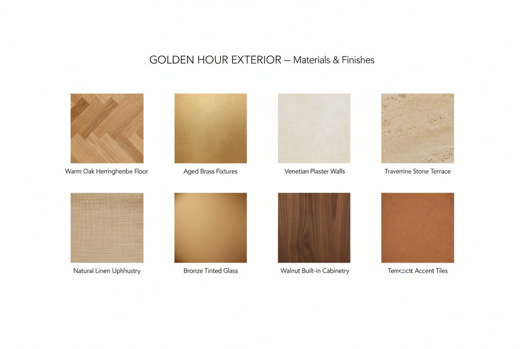 Golden Hour Exterior — Interior Design Concept
